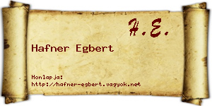 Hafner Egbert névjegykártya